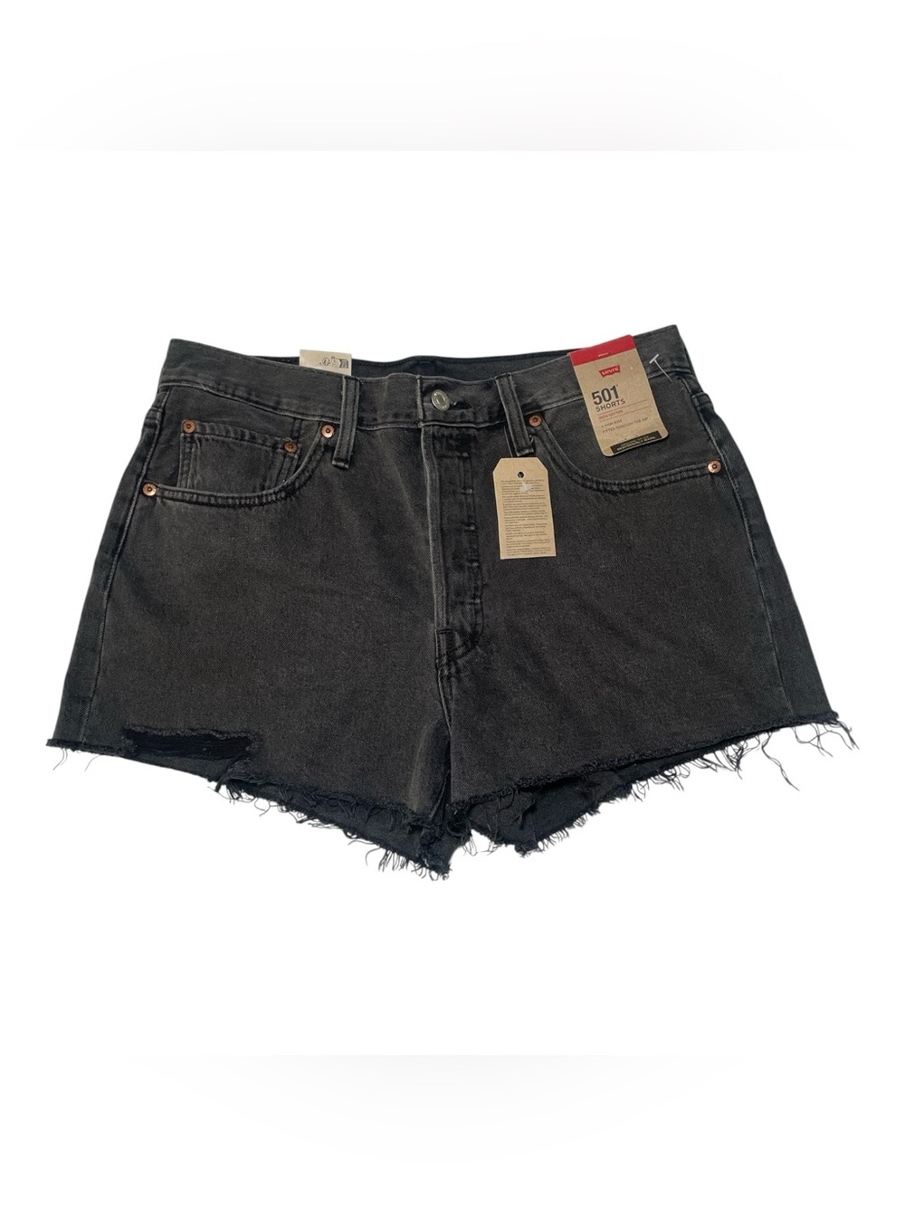 Levi’s 501 Original High Rise Black Denim Cutoff Shorts NWT Size 31